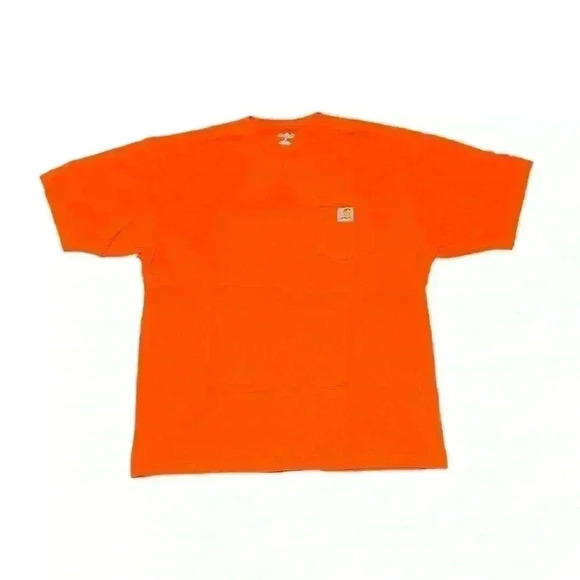 Carhartt Shirt Mens Large Orange Pocket T Work Relaxed Heavyweight Adult - Picture 1 of 1